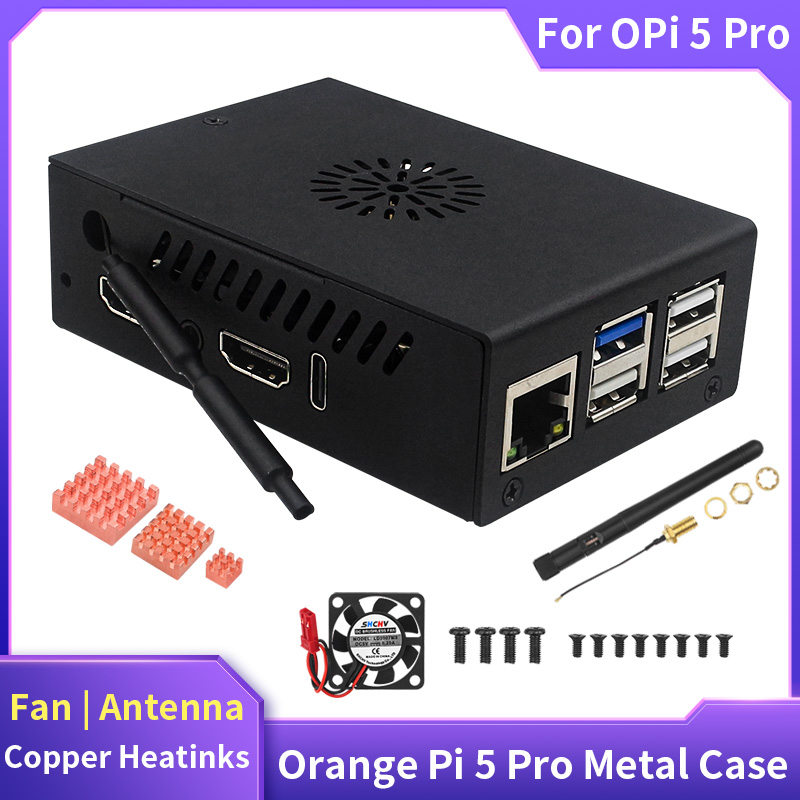 Pi Cooler - علبة برتقالية Pi 5 Pro ،