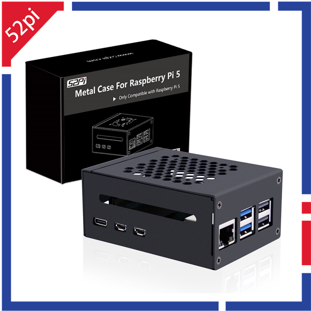 حافظة معدنية 52Pi Raspberry Pi - مراجعة Pi 5 Case وسعره