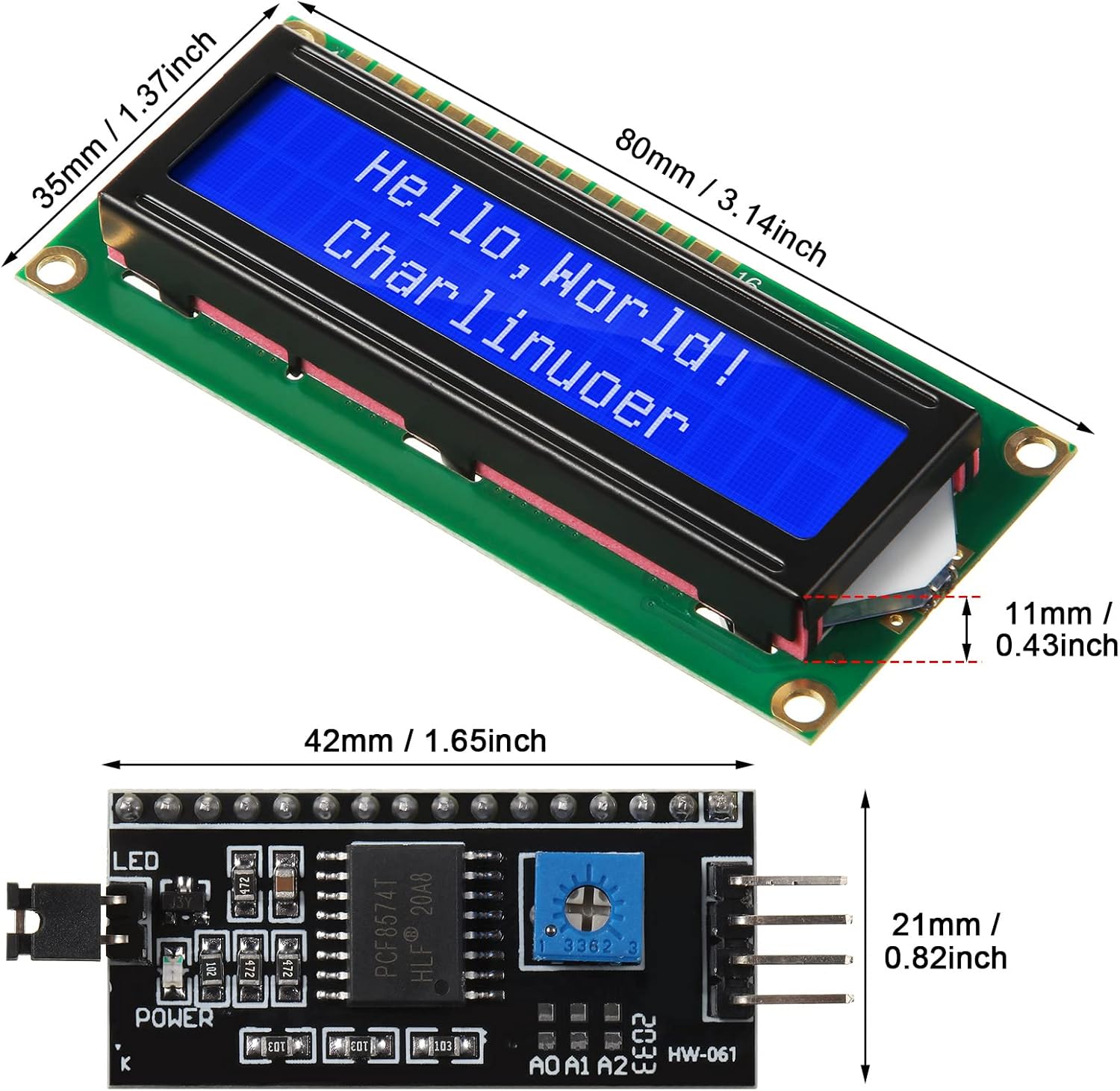 مجموعة واحدة من شاشة LCD 1602  - مراجعة Pi Display وسعره
