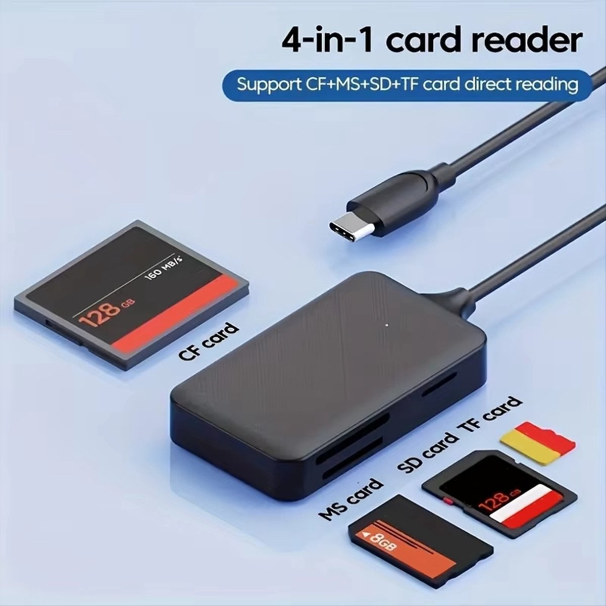 قارئ بطاقات 4 في 1 من نوع C لب - مراجعة Micro Sd Card وسعره