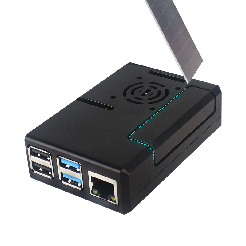 غطاء بلاستيكي أسود من نوع ABS  - مراجعة Pi 4 Case وسعره